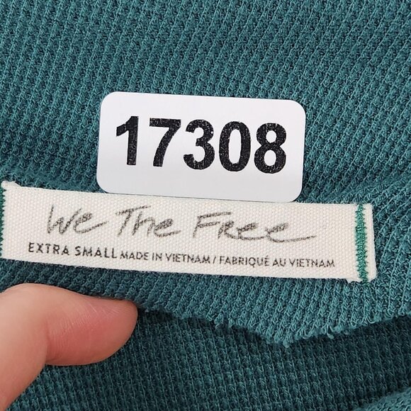 We The Free People Sweater Womens XS Teal Green Fuji Off Shoulder Thermal Top - Picture 8 of 13